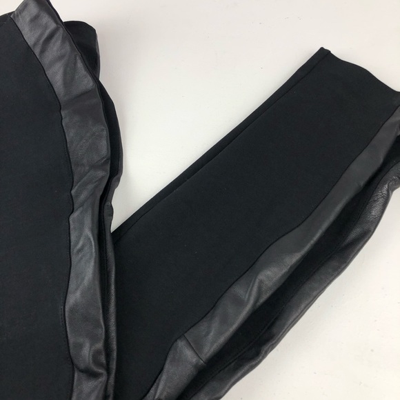 ✅ SOLD! J.Crew Black Leggings with Genuine Leather Trim - Size 6 - Picture 6 of 16
